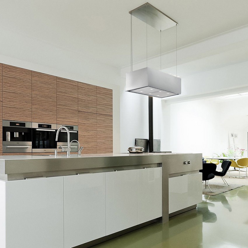 Suspended deals range hood